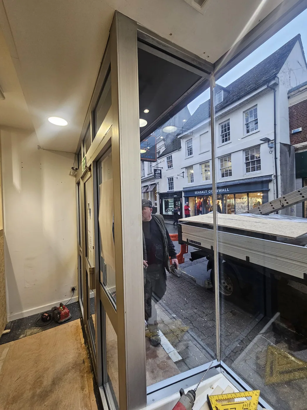 Completed commercial shopfront installation by Midlands Shopfronts UK
